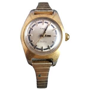 VINTAGE Timex Electric Women's  Retro Gold-Tone Ladies Watch w/ replaced band